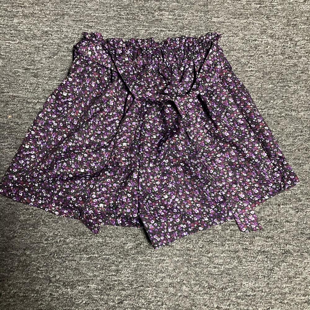 shein tie front paperbag shorts